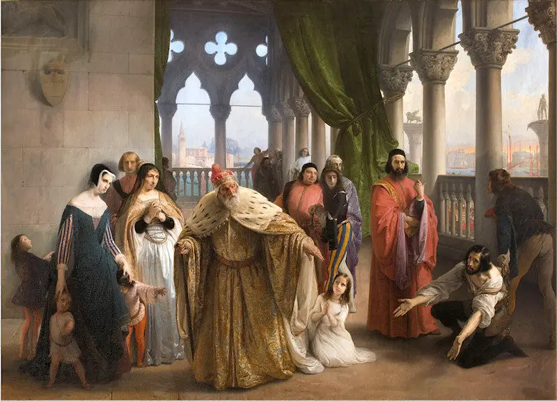 La dernière rencontre entre Jacopo Foscari et sa famille avant son exil - Francesco Hayez