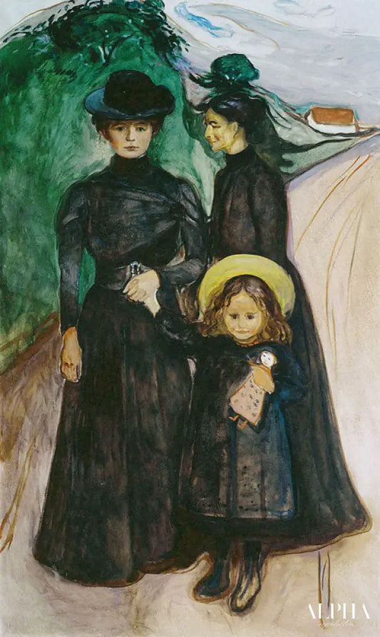 La famille sur la route - Edvard Munch - Reproductions de tableaux et peintures haut de gamme