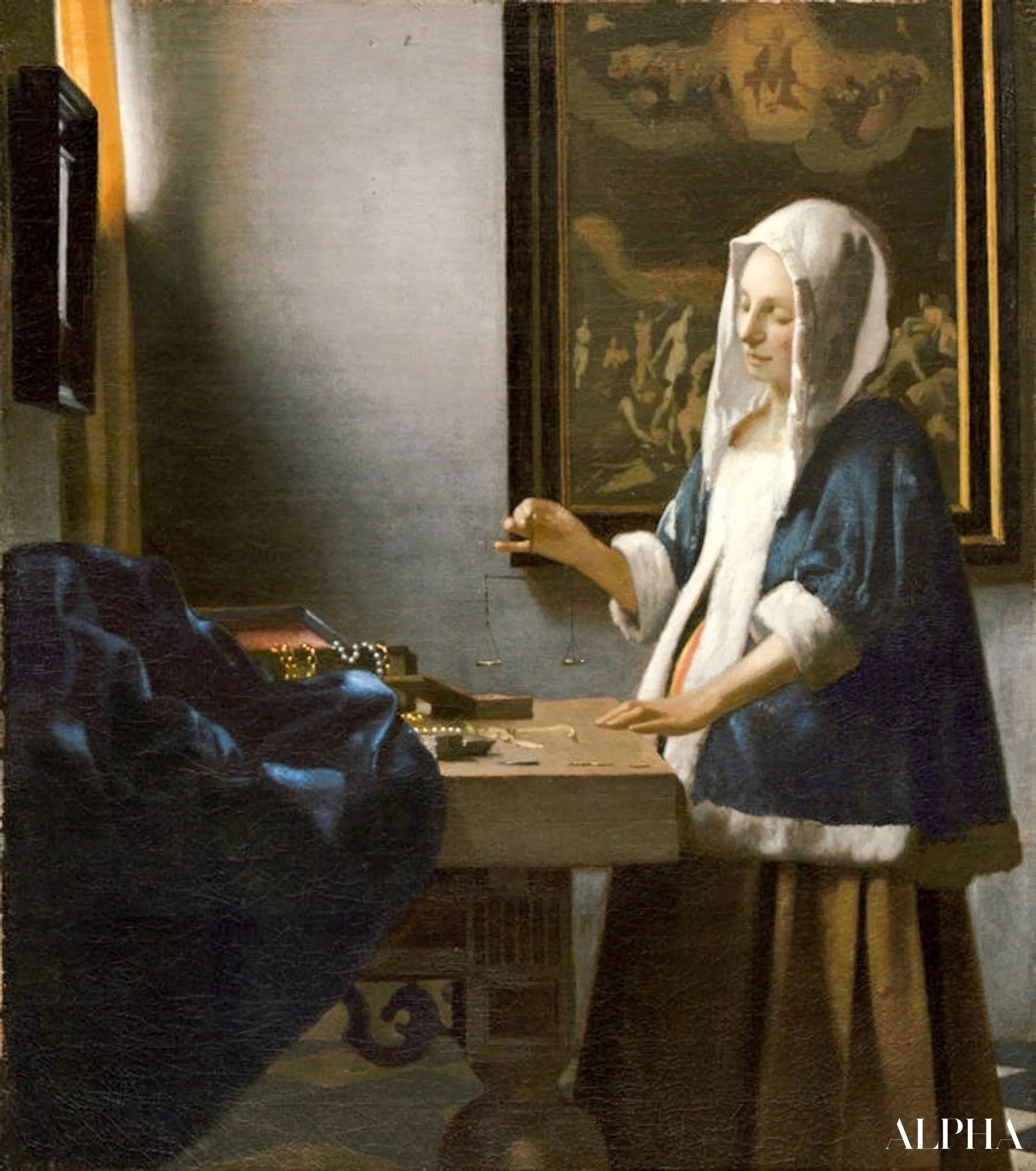 La Femme à la balance - Johannes Vermeer - Reproductions de tableaux et peintures haut de gamme
