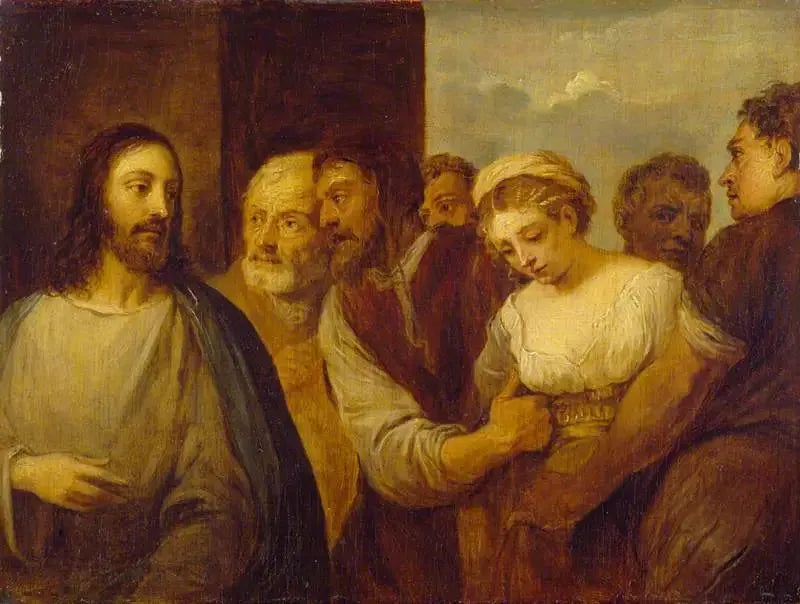 La Femme adultère (copie d'après Titien) - David Teniers le Jeune