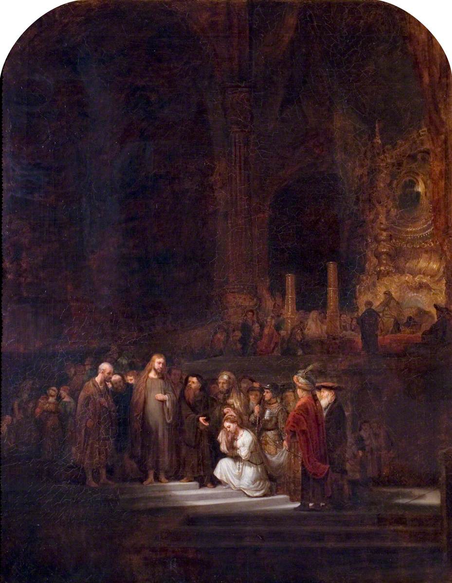 La femme adultère (d'après Rembrandt van Rijn) - William Holman Hunt