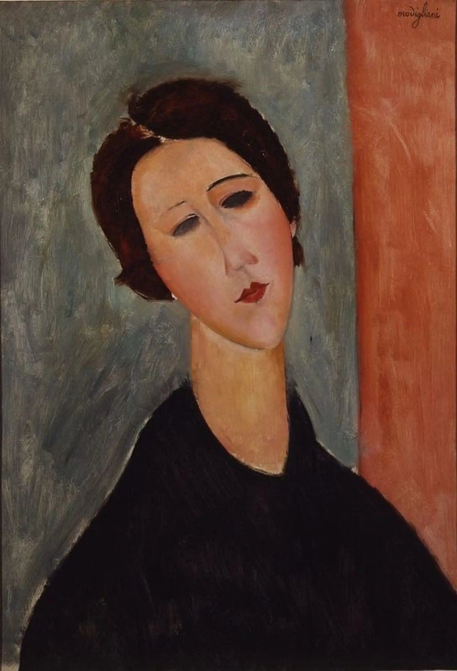 Reproduction du tableau « La Femme brune - Amedeo Modigliani » par Alpha Reproduction en peinture à l’huile