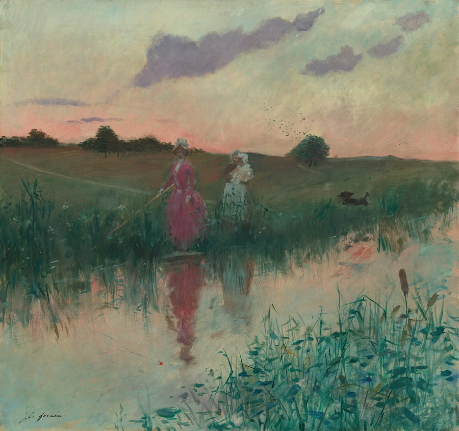 La femme de l'artiste à la pêche - Jean-Louis Forain