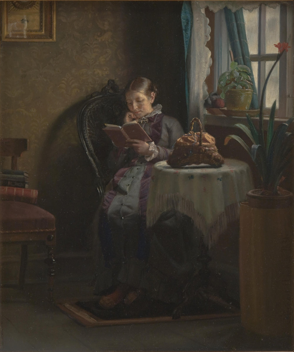 La femme de l'artiste lit - Michael Peter Ancher image 1 copie peinte à la main à l’huile
