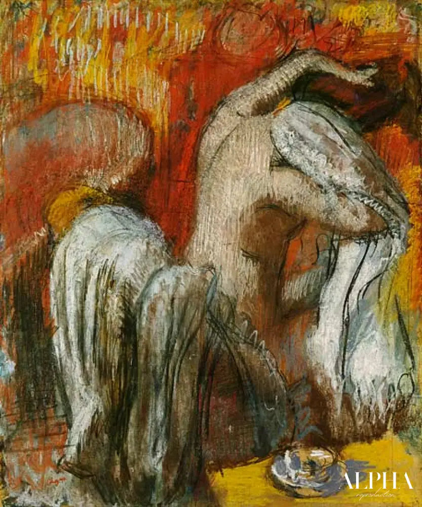 La femme qui se séchant - Edgar Degas - Reproductions de tableaux et peintures haut de gamme