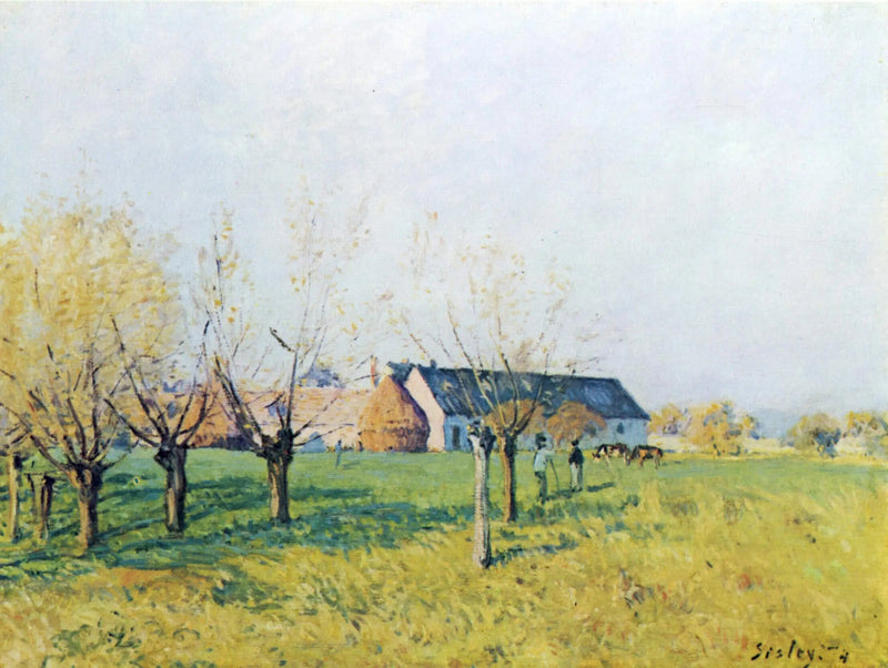 La Ferme du Trou d'Enfer, matinée d'automne - Alfred Sisley
