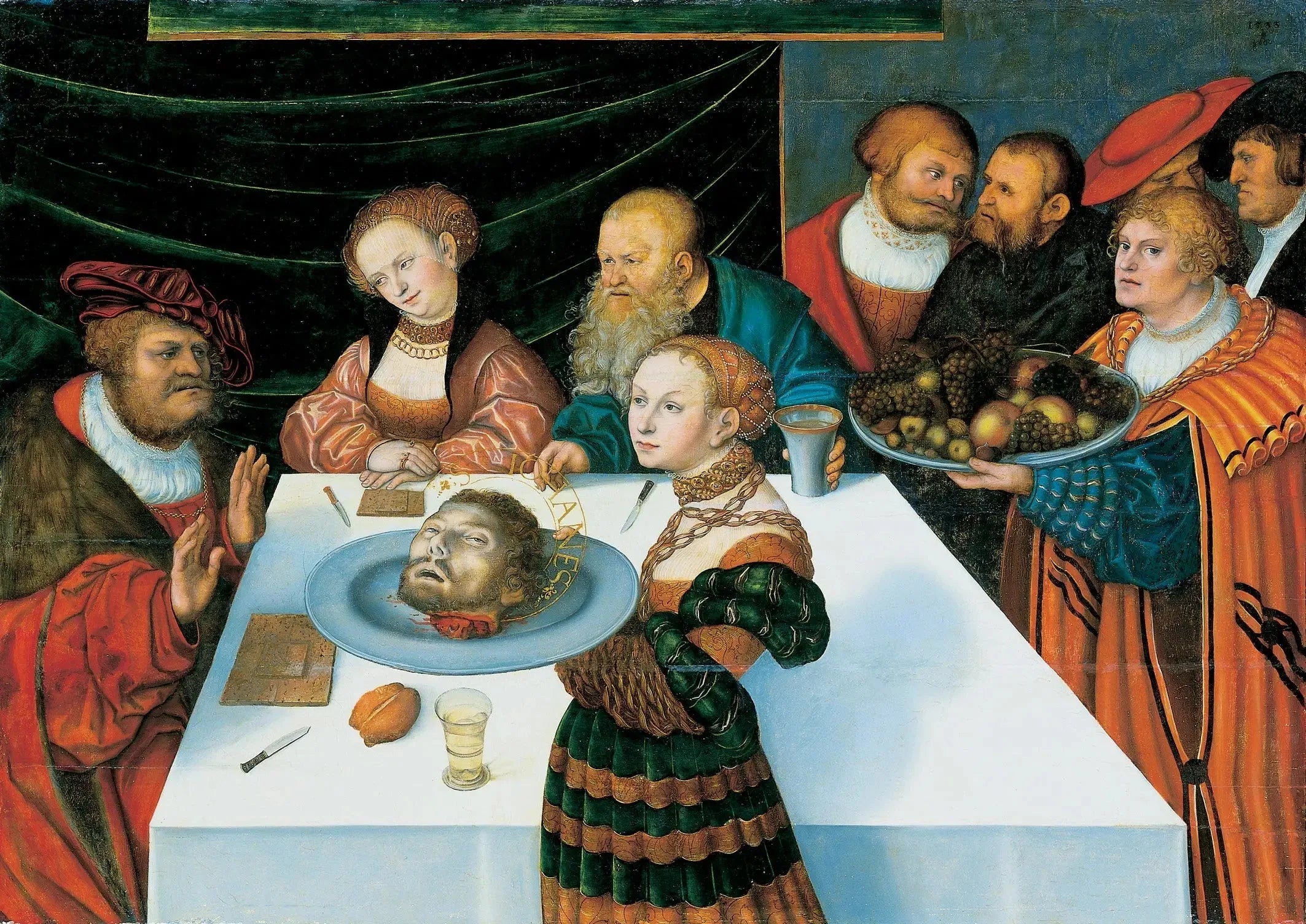 La fête d'Hérode - Lucas Cranach the Elder image 1 reproduction de peinture à l’huile