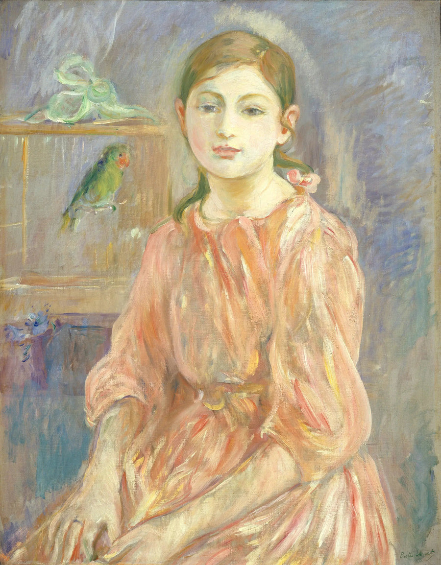 La fille de l'artiste avec une perruche - Berthe Morisot