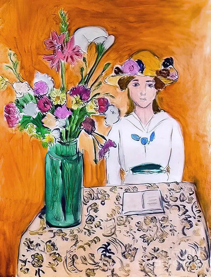 La Fille en blanc et le bouquet - Henri Matisse