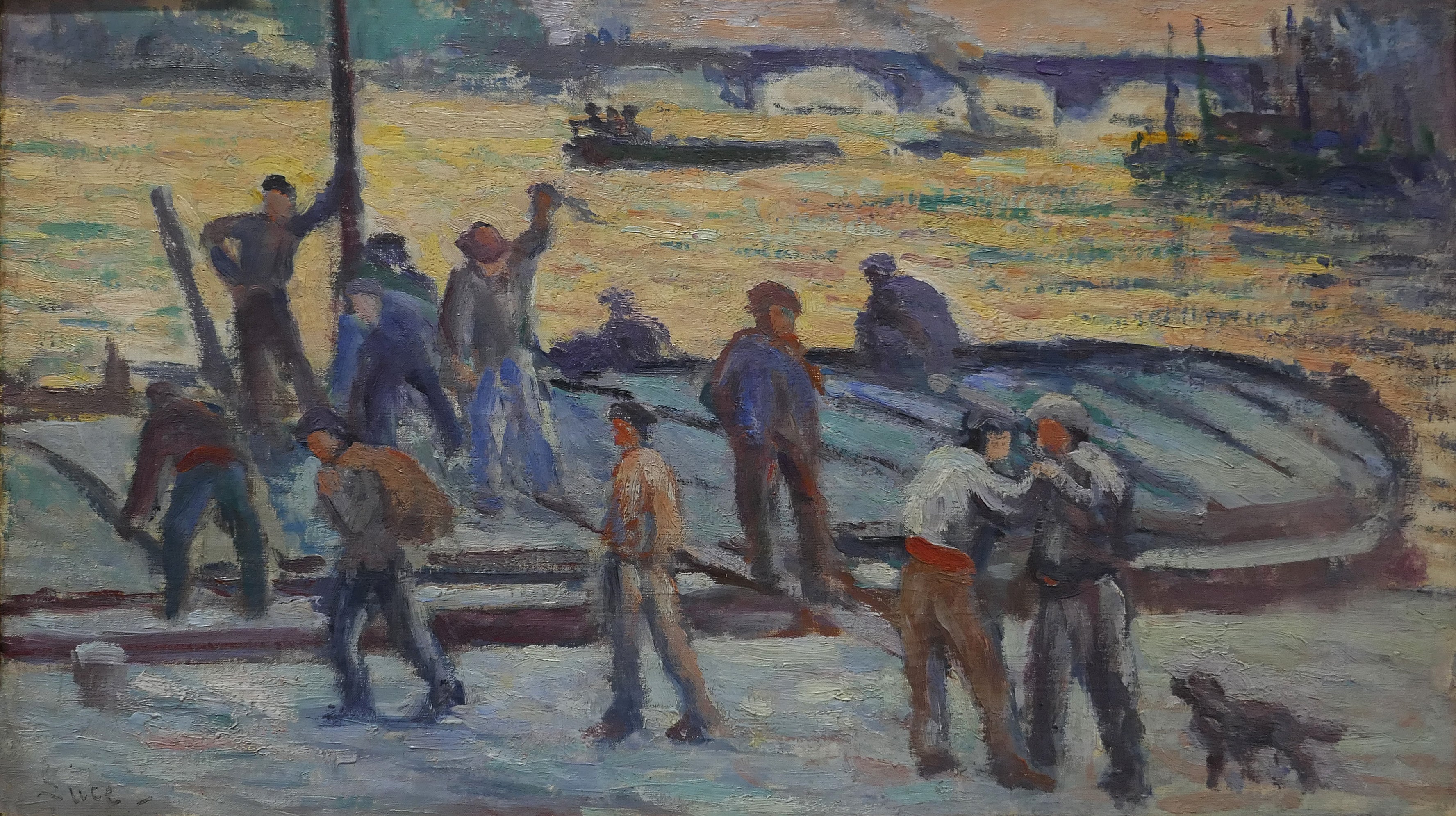 La fin de la journée. Débardeurs de ciment - Maximilien Luce