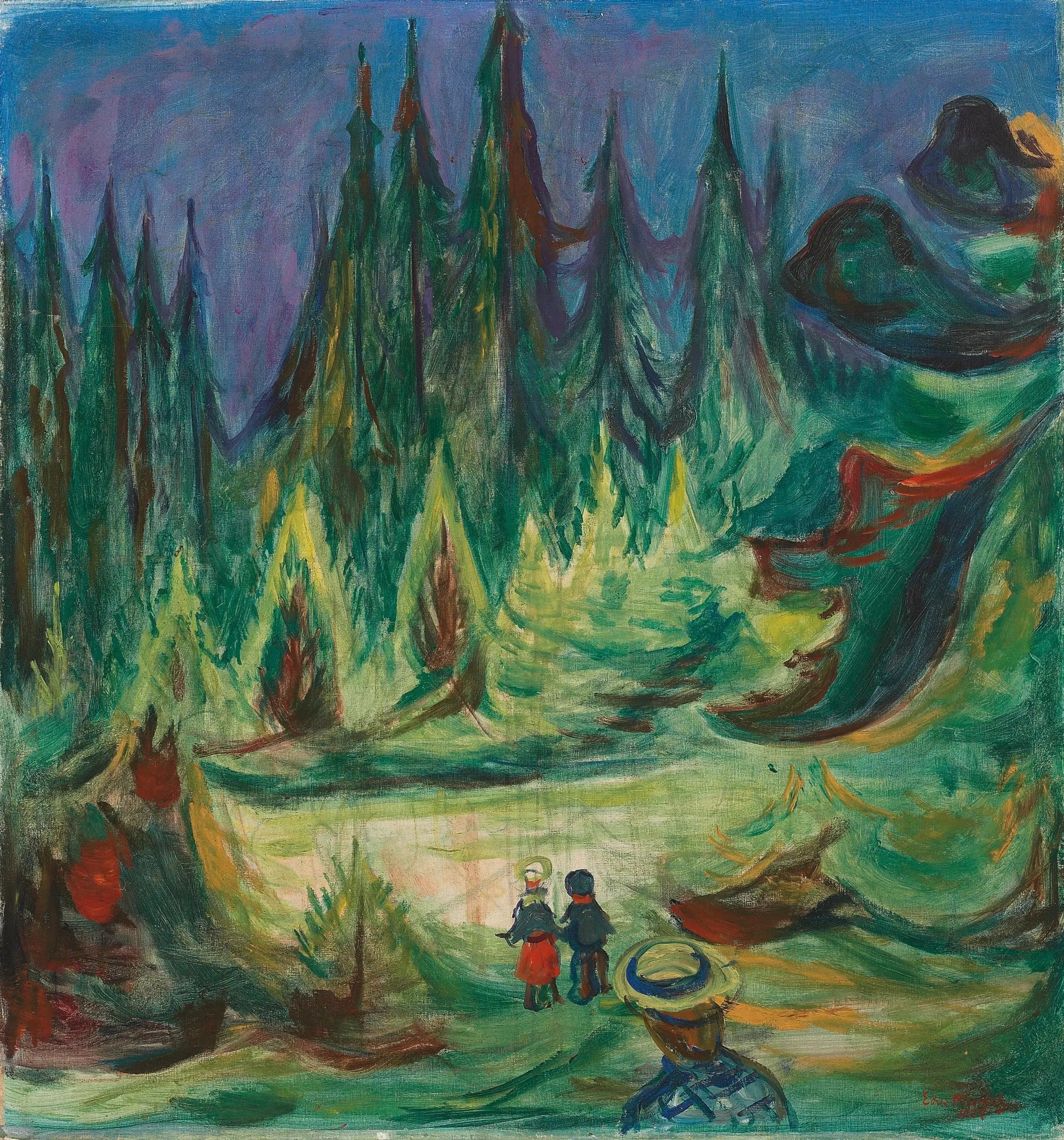 La Forêt enchantée - Edvard Munch image 1 reproduction artisanale de tableau