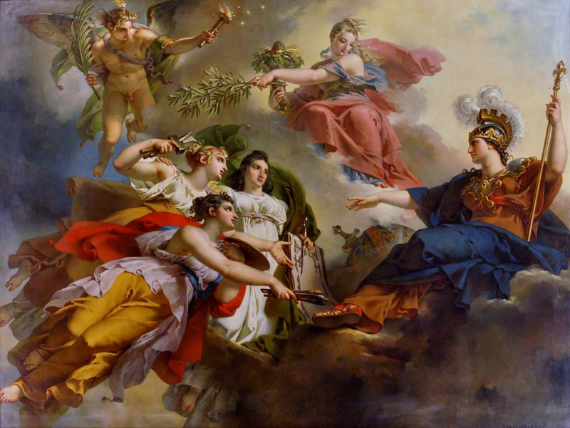 La France, sous les traits de Minerve, protégeant les Arts - Charles Meynier