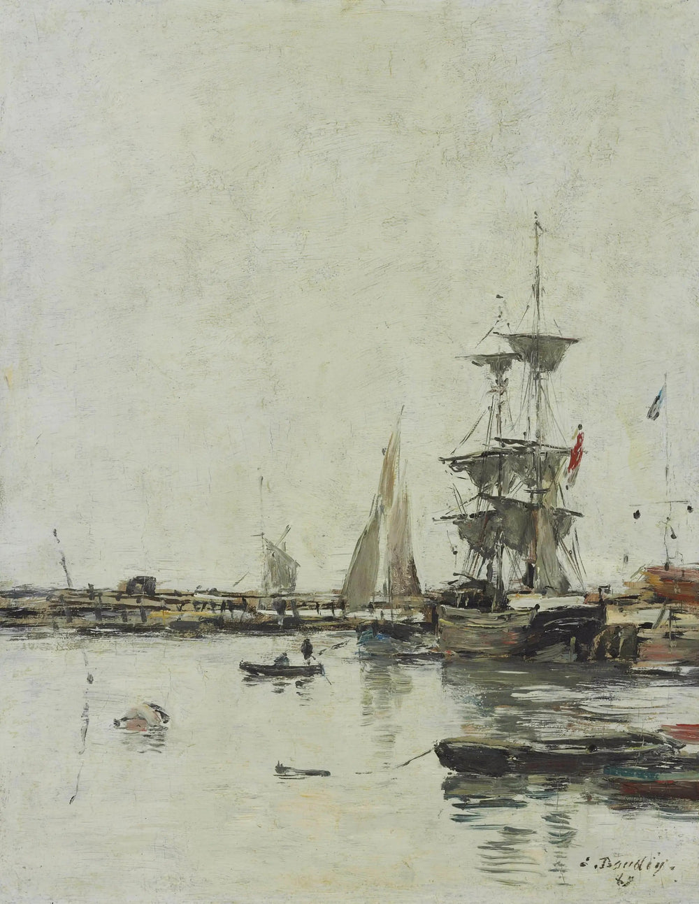 La jetée à Trouville - Eugène Boudin image 1 tableau peint à l’huile sur toile