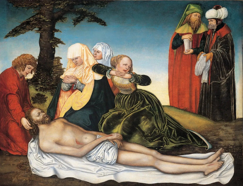 La lamentation sur le corps du Christ mort. - Lucas Cranach the Elder