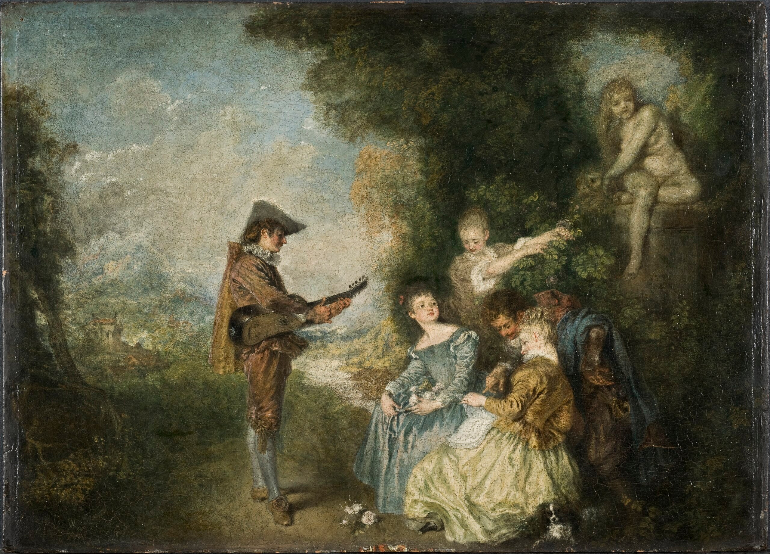 La Leçon d'Amour - Antoine Watteau image 1 copie de tableau peinte à la main
