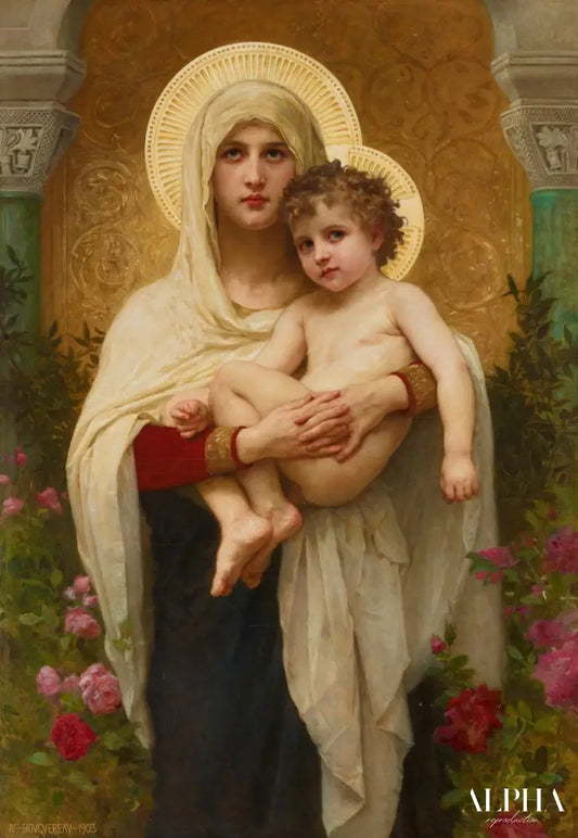 La Madone des Roses - William Bouguereau - Reproductions de tableaux et peintures haut de gamme