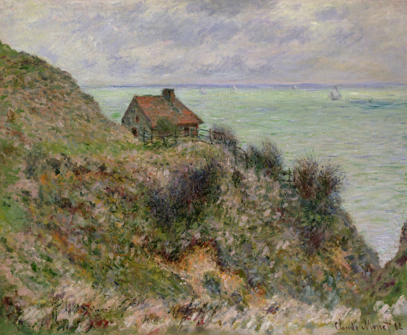 Reproduction du tableau « La Maison du pêcheur, temps couvert - Claude Monet » par Alpha Reproduction en peinture à l’huile