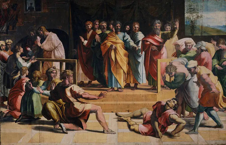 La Mort d'Ananie - Raphaël Sanzio image 1 copie de tableau peinte à la main