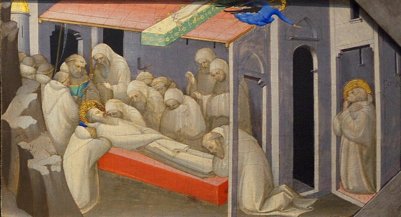 La Mort de saint Benoît : Panneau de la prédelle - Lorenzo Monaco