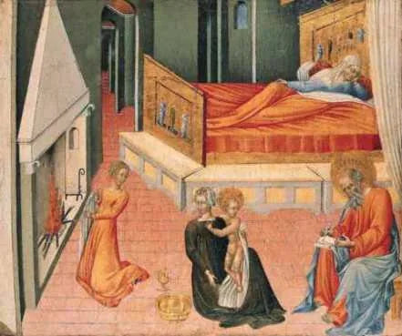 La Naissance de saint Jean-Baptiste : Panneau de la prédelle - Giovanni di Paolo