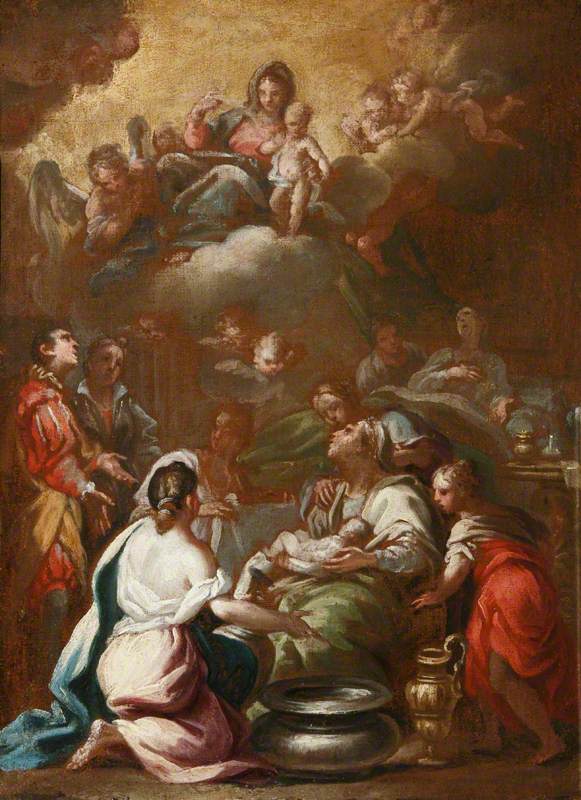 La Nativité de la Vierge avec la Vierge et l'Enfant en gloire - Luca Giordano