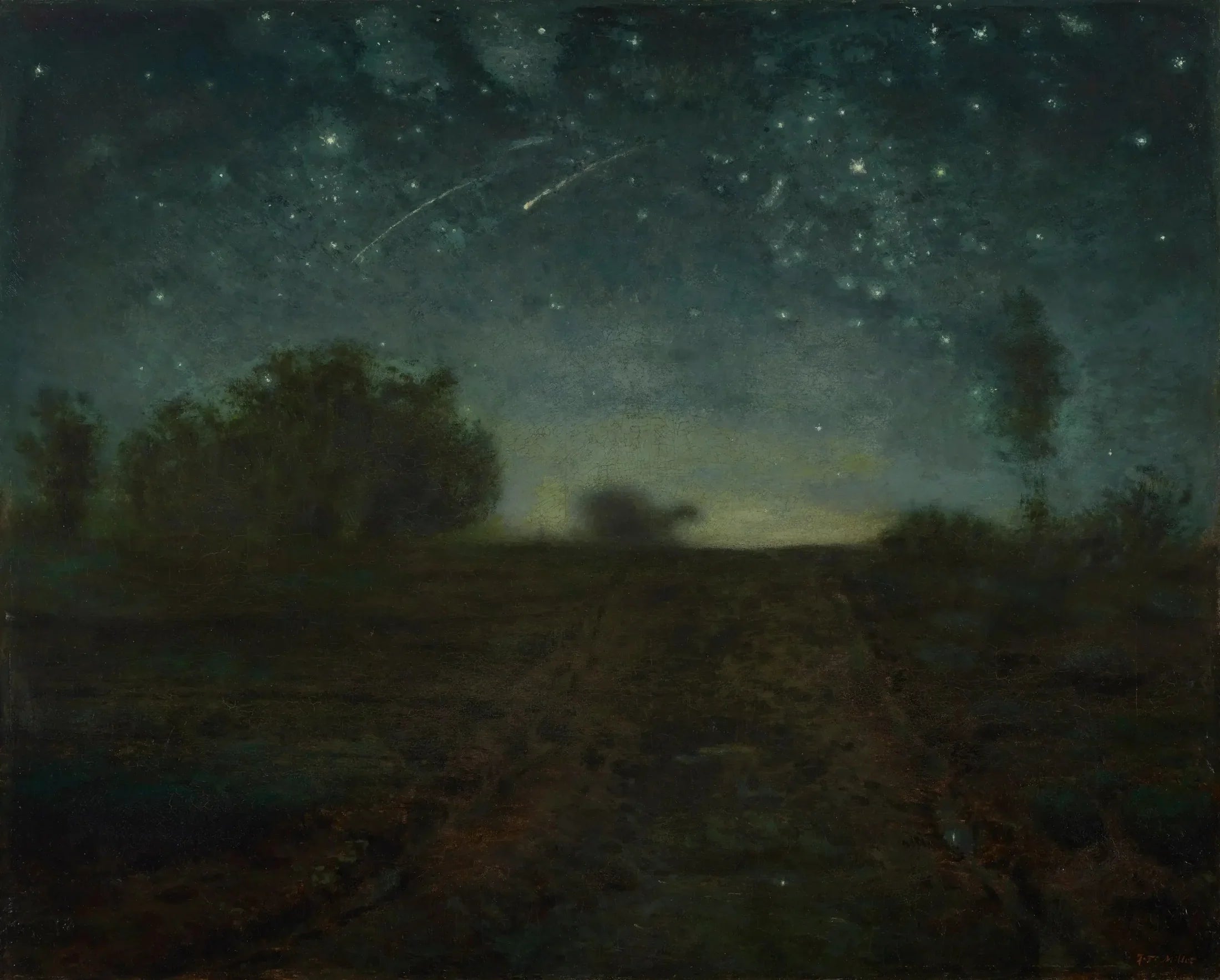 La Nuit étoilée - Jean-François Millet image 1 copie de tableau peinte à la main