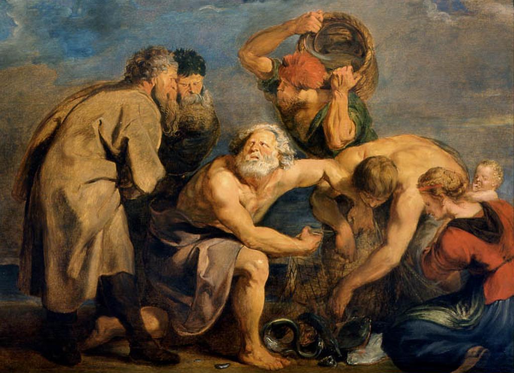 La pêche miraculeuse - Jacob Jordaens image 1 copie peinte à la main à l’huile