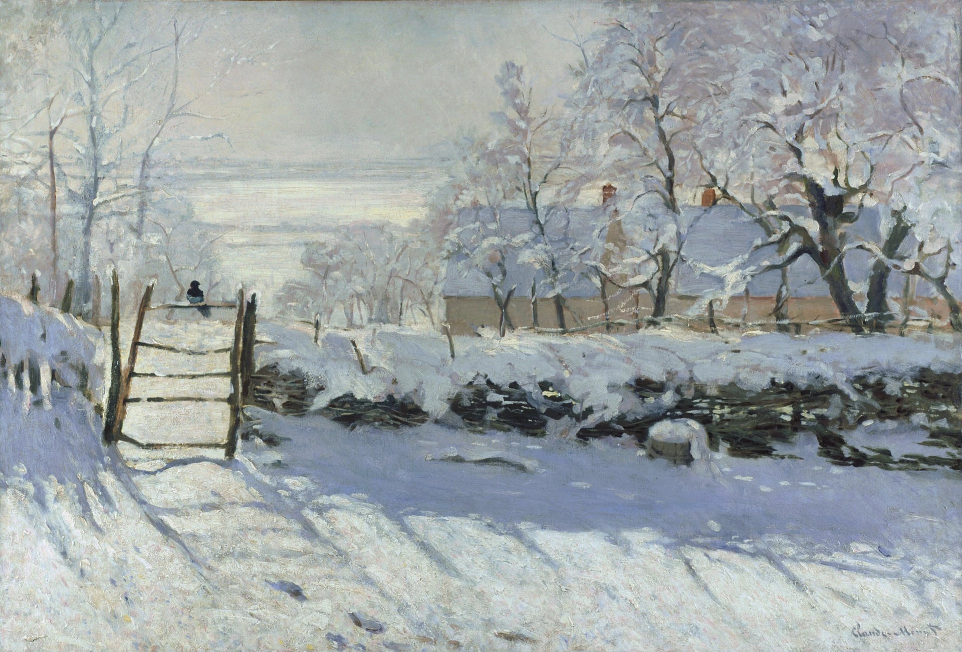 La Pie W133 par Claude Monet, 1868-1869, musée d’Orsay