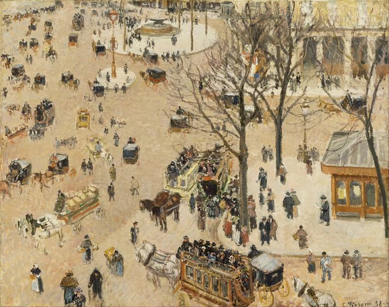 La Place du Théâtre English - Camille Pissarro