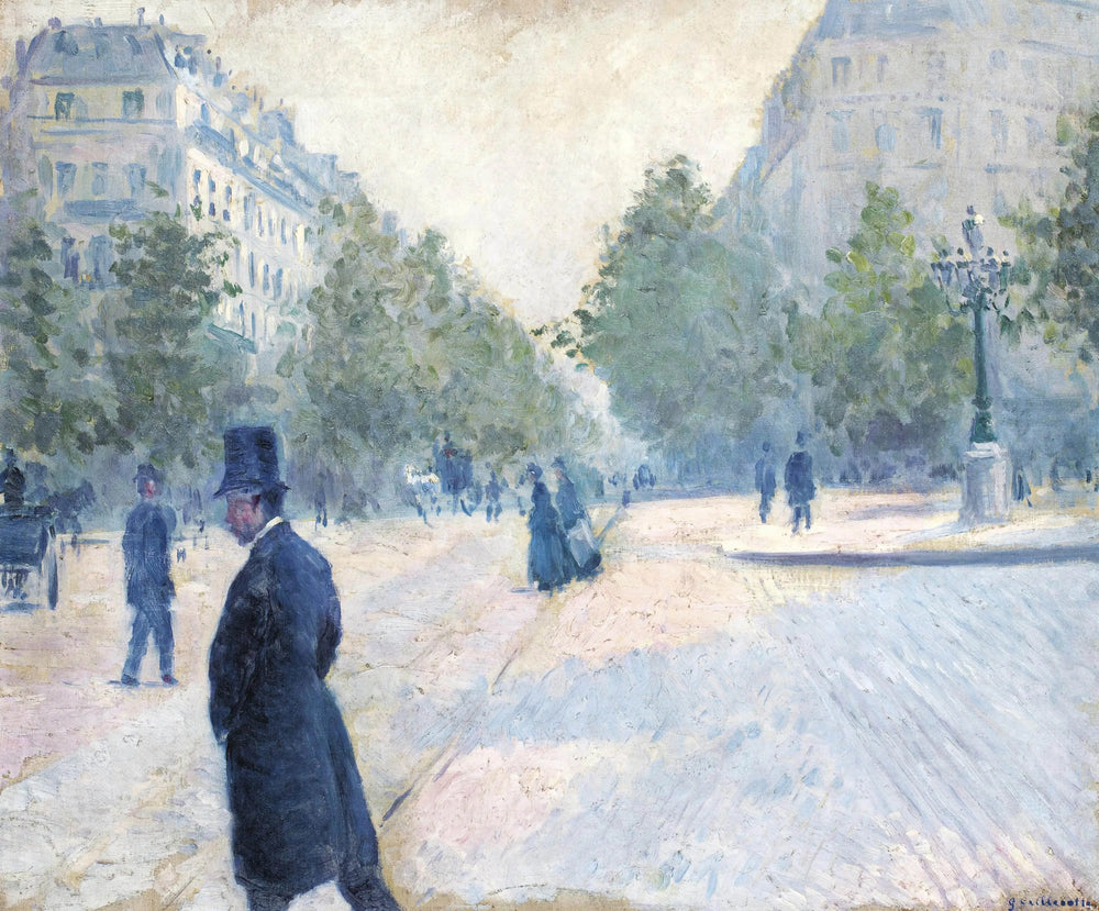 La Place Saint-Augustin, temps brumeux - Gustave Caillebotte image 1 copie de tableau peinte à la main