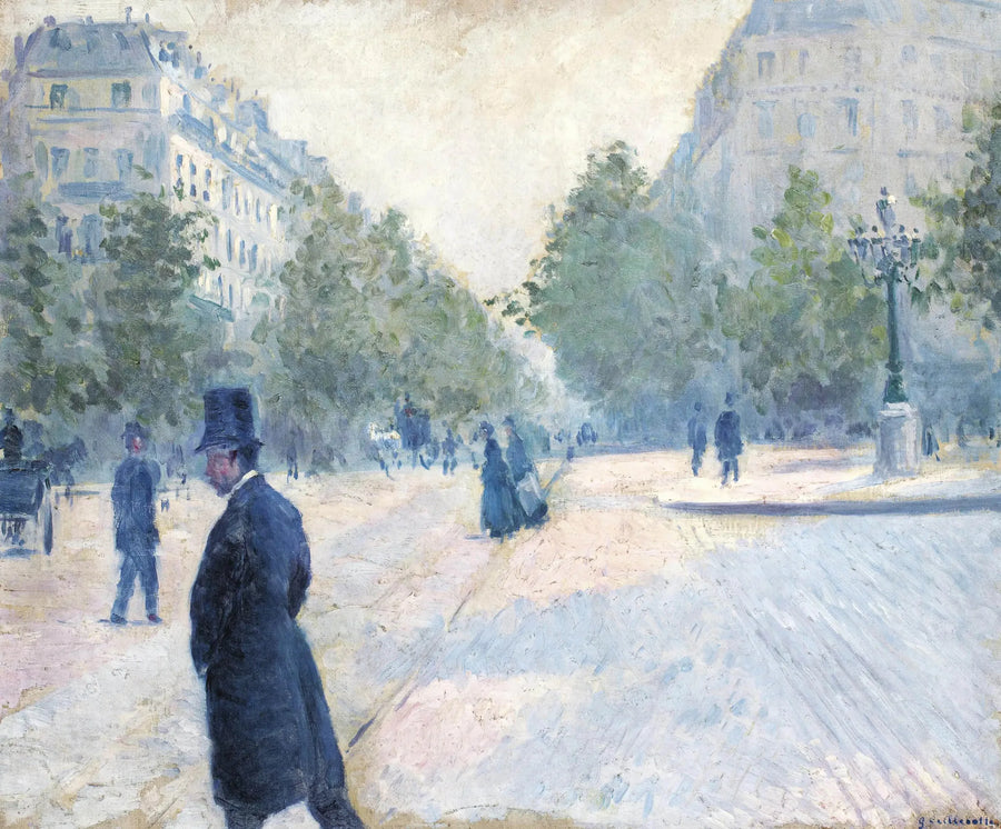 La Place Saint-Augustin, temps brumeux - Gustave Caillebotte