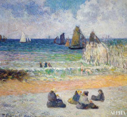 La plage à Dieppe - Paul Gauguin - Reproductions de tableaux et peintures haut de gamme