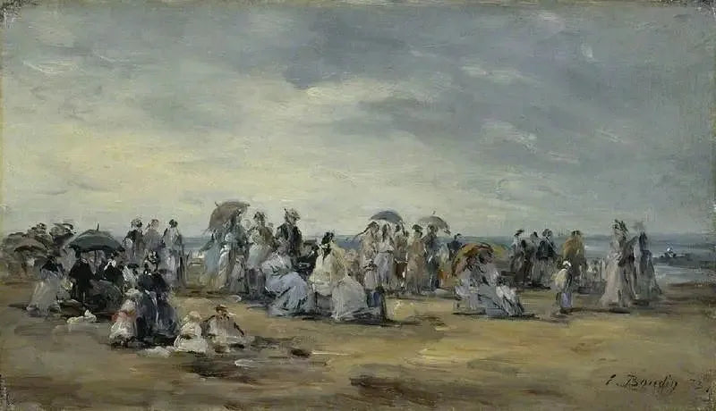 La plage à Trouville - Eugène Boudin