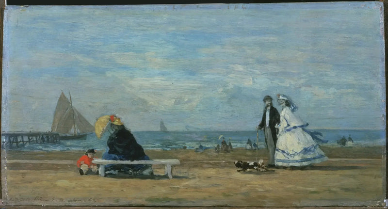 La plage à Trouville - Eugène Boudin