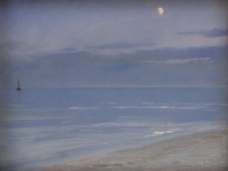 La plage de Skagen au clair de lune - Peder Severin Krøyer