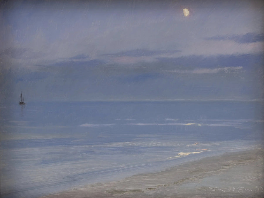 La plage de Skagen au clair de lune - Peder Severin Krøyer