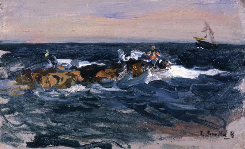 La plage, Valence (Bœufs tirant un bateau) - Joaquín Sorolla