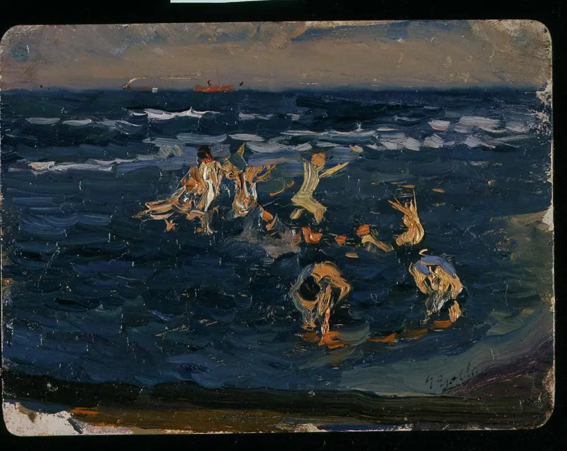 La Plage, Valence (Garçons dans les vagues) - Joaquín Sorolla
