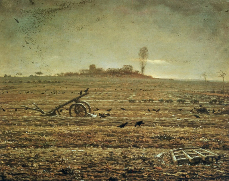 La plaine de Chailly avec herse et charrue - Jean-François Millet