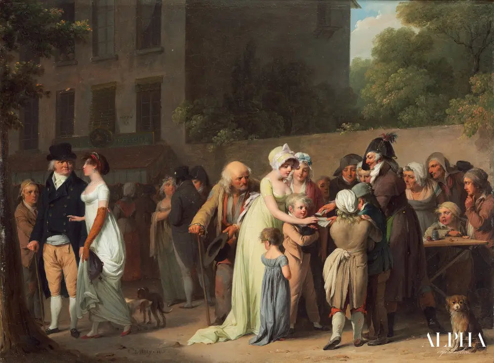 La pointe de la carte sur le boulevard - Louis Boilly - Reproductions de tableaux et peintures haut de gamme