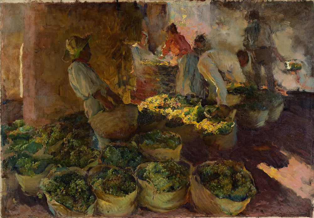 La Préparation des raisins secs - Joaquín Sorolla image 1 reproduction d’œuvre d’art à l’huile