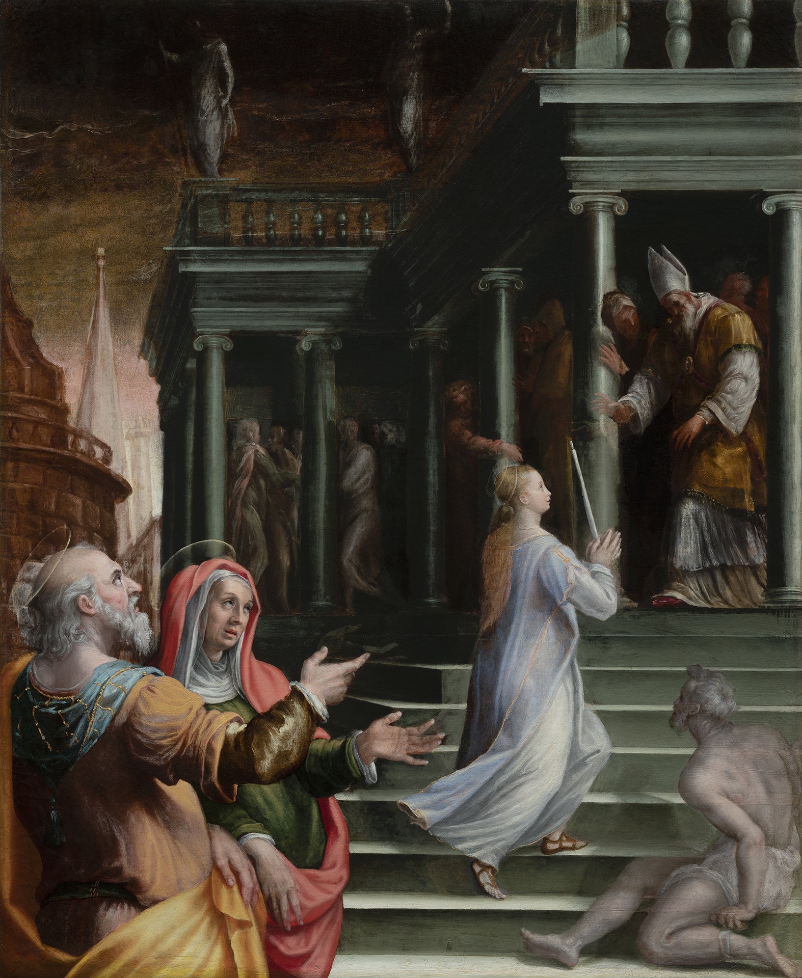 La Présentation de Marie au Temple - Lavinia Fontana image 1 copie peinte à la main à l’huile
