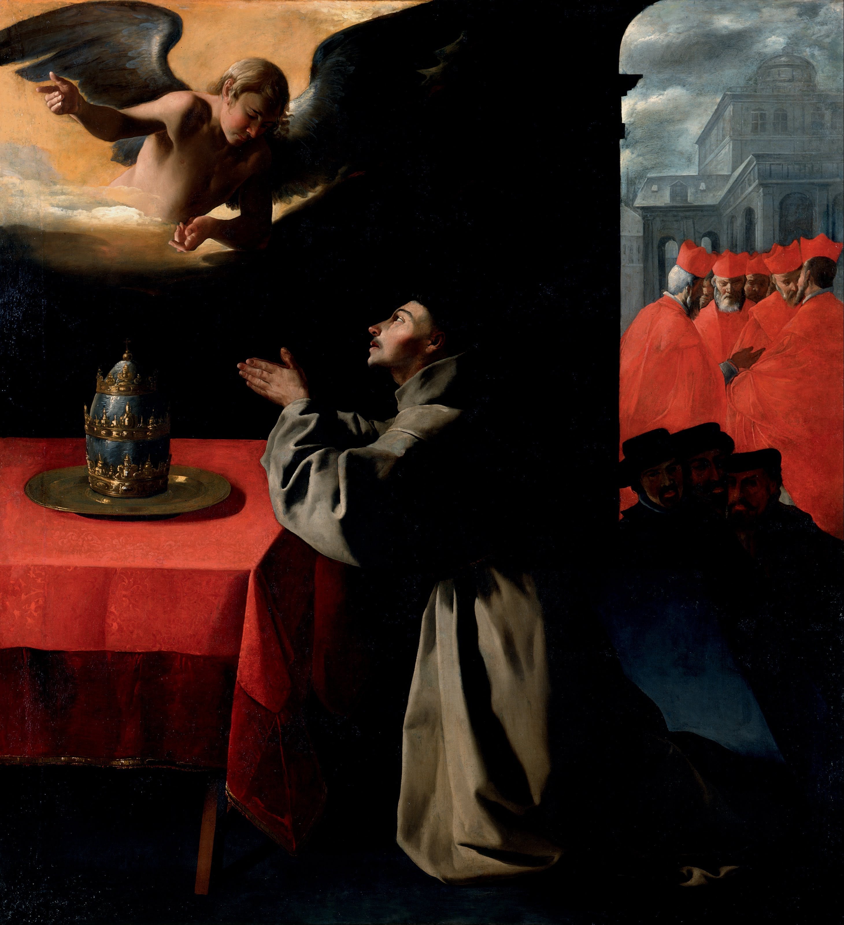 La prière de saint Bonaventure sur le choix du nouveau pape - Francisco de Zurbarán