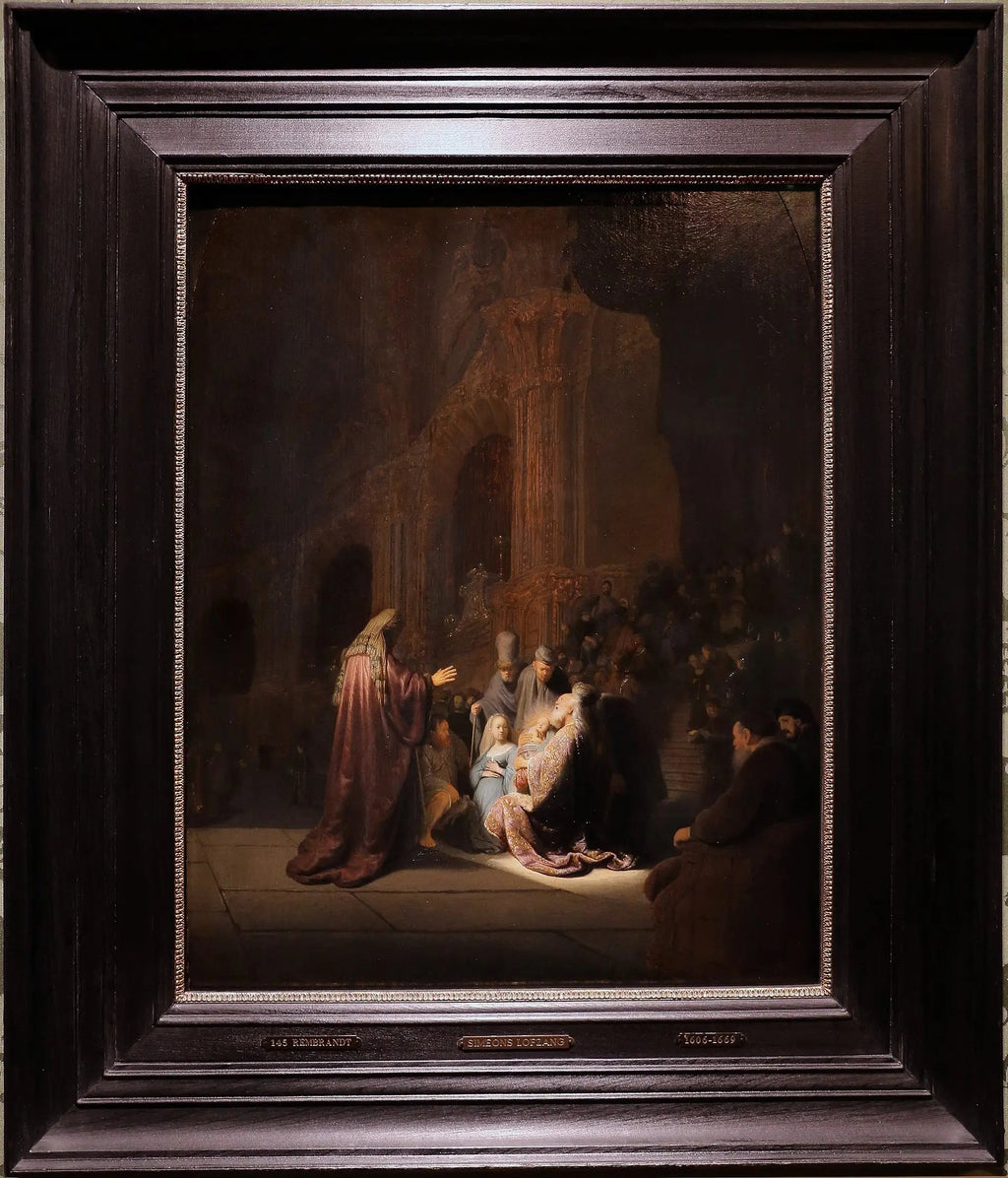 La Prière de Siméon - Rembrandt image 2 copie peinte à la main à l’huile