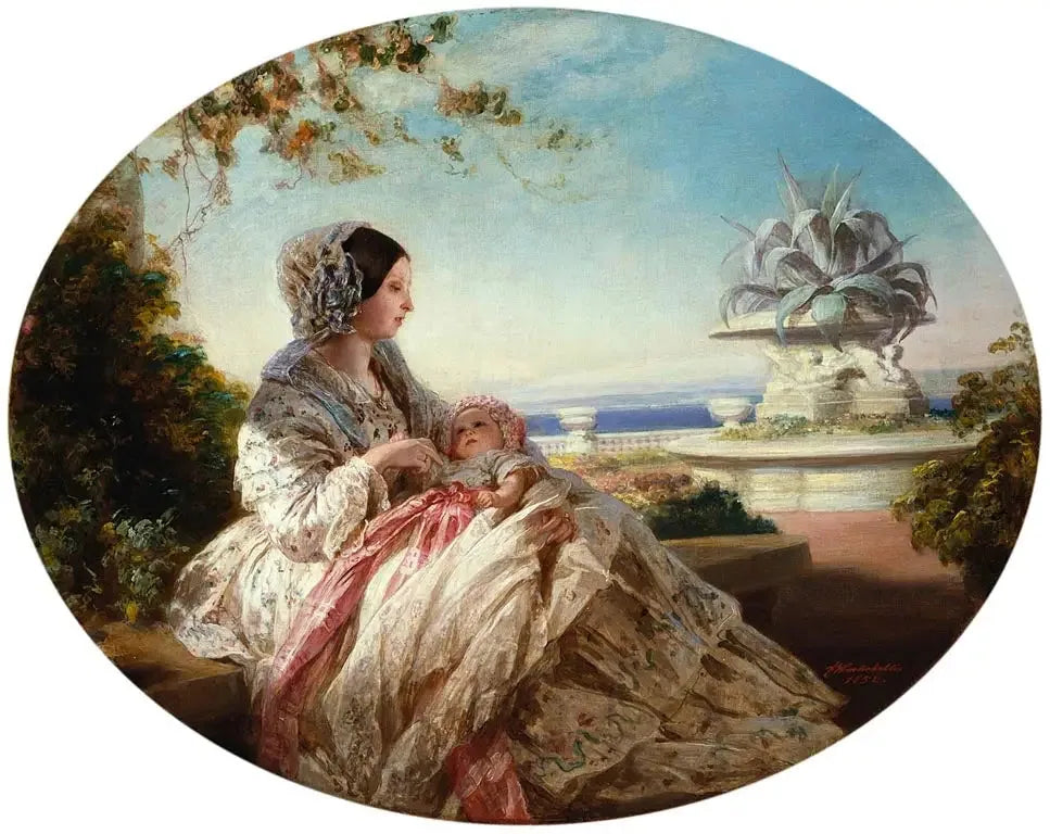 La reine Victoria avec le prince Arthur - Franz Xaver Winterhalter image 1 copie peinte à la main à l’huile
