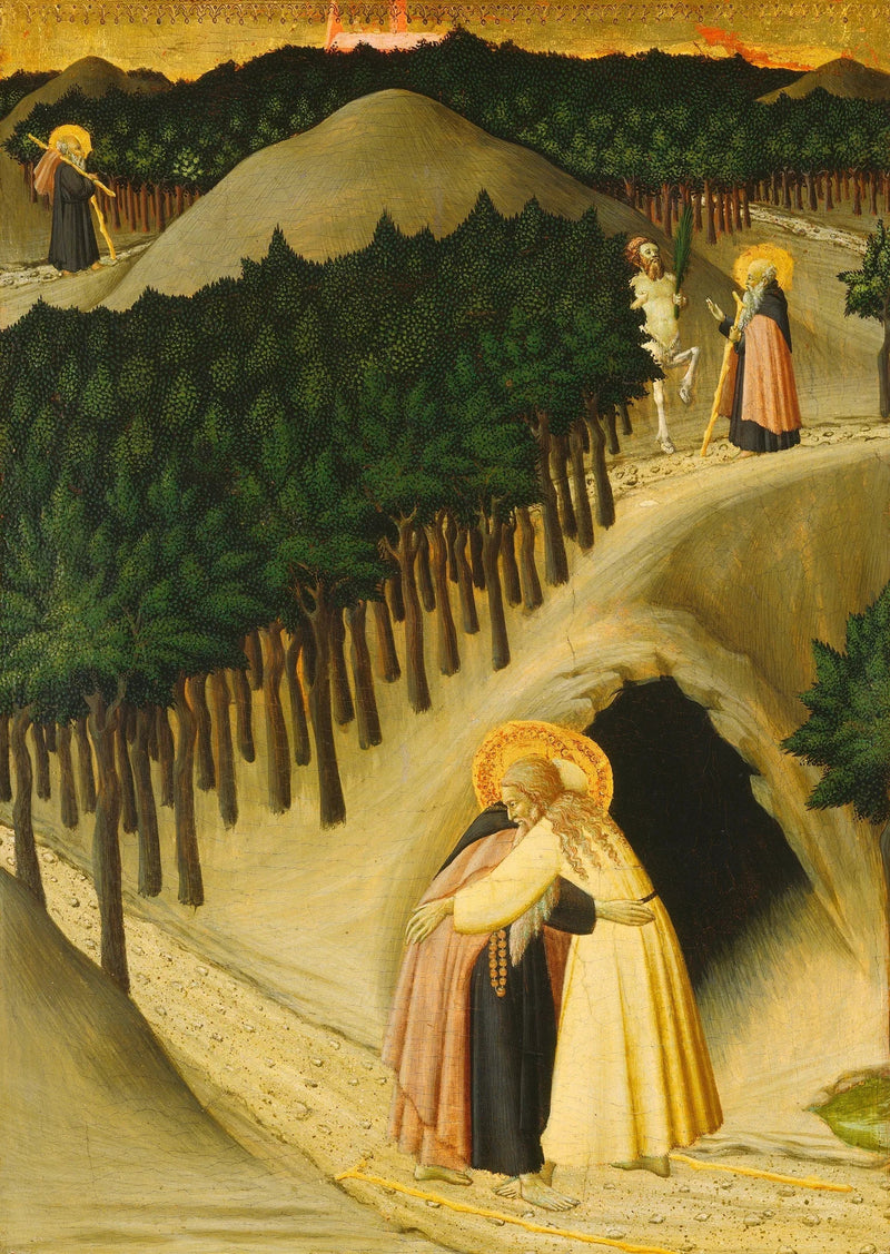 La rencontre de saint Antoine et de saint Paul - Master of the Osservanza