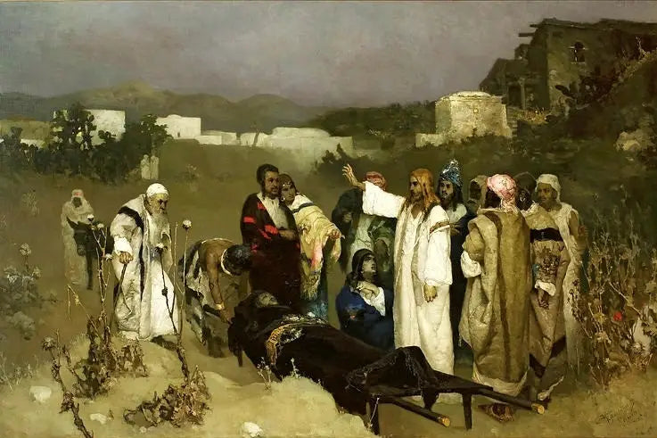 La résurrection du fils de la veuve de Naïn. - Wilhelm Kotarbiński