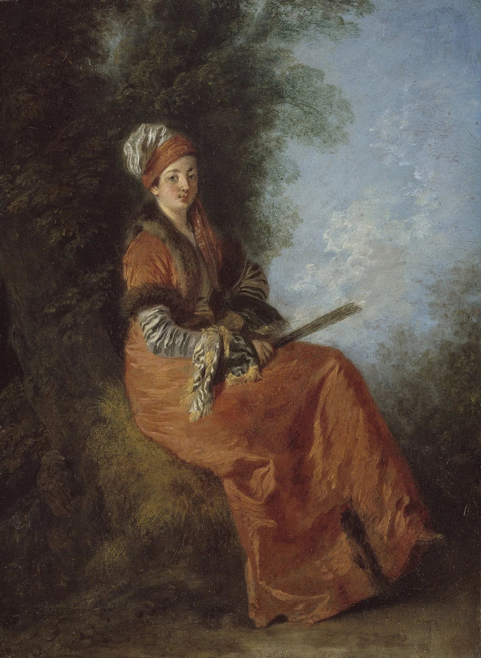 La Rêveuse - Antoine Watteau image 1 copie peinte à la main à l’huile