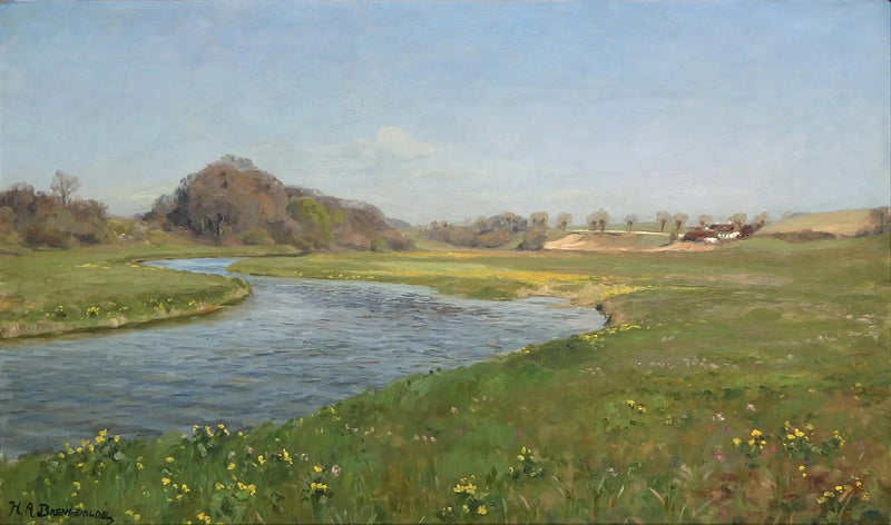 La rivière Suså près de Herlufsholm. - H. A. Brendekilde