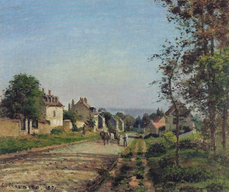 La route de Versailles, Louveciennes, soleil d'hiver et neige - Camille Pissarro